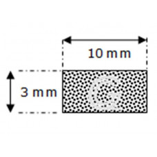 Rechteckige moosgummi  schnur | 3 x 10 mm | Rolle 100 meter